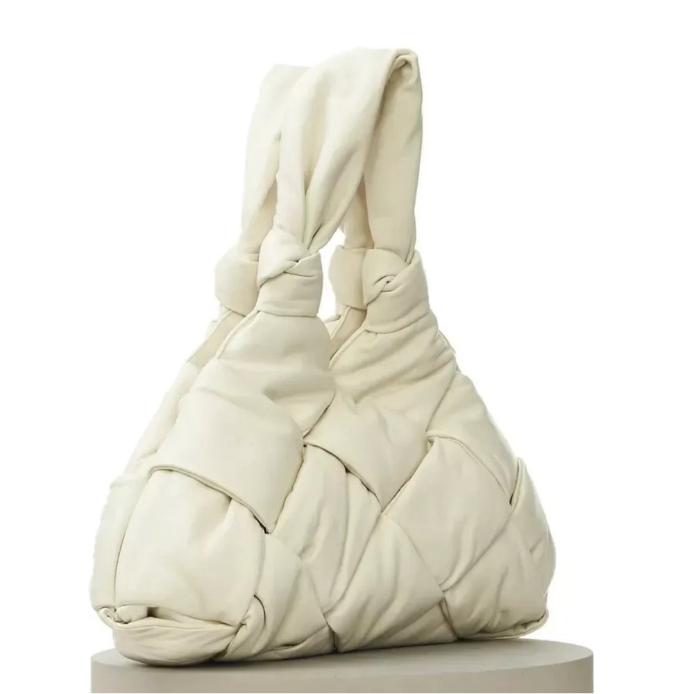 Bottega Veneta Padded Shoulder Bag White Leather